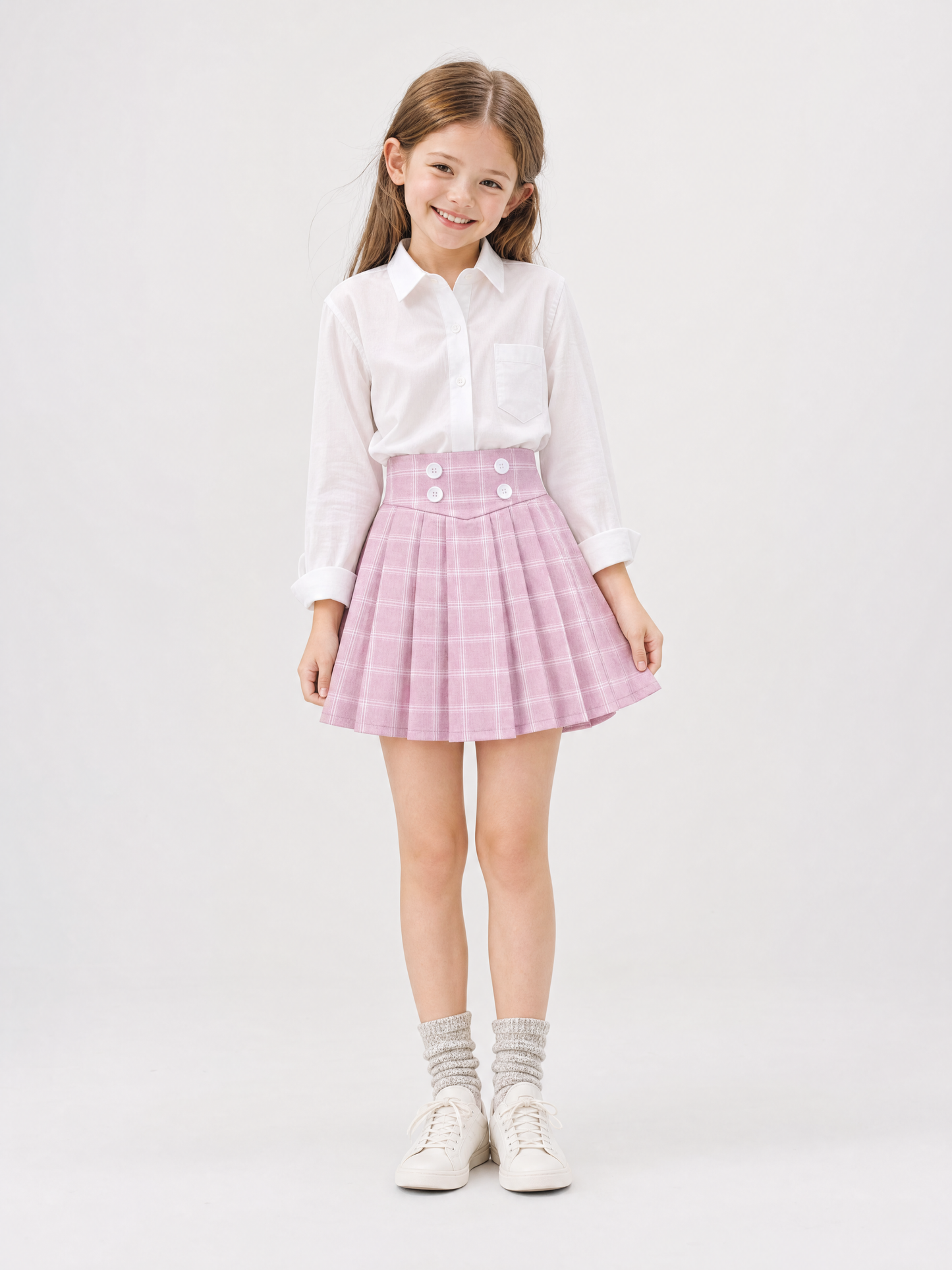 Girls Skirt Pleated Bow Tie Back School Uniform Size 6-14 Years