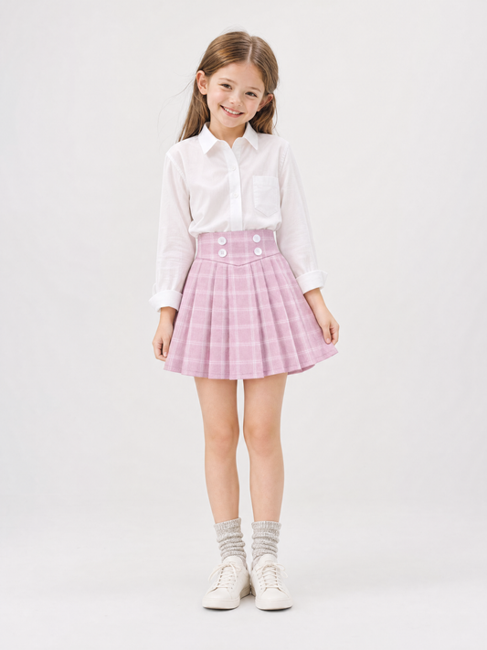 Girls Skirt Pleated Bow Tie Back School Uniform Size 6-14 Years