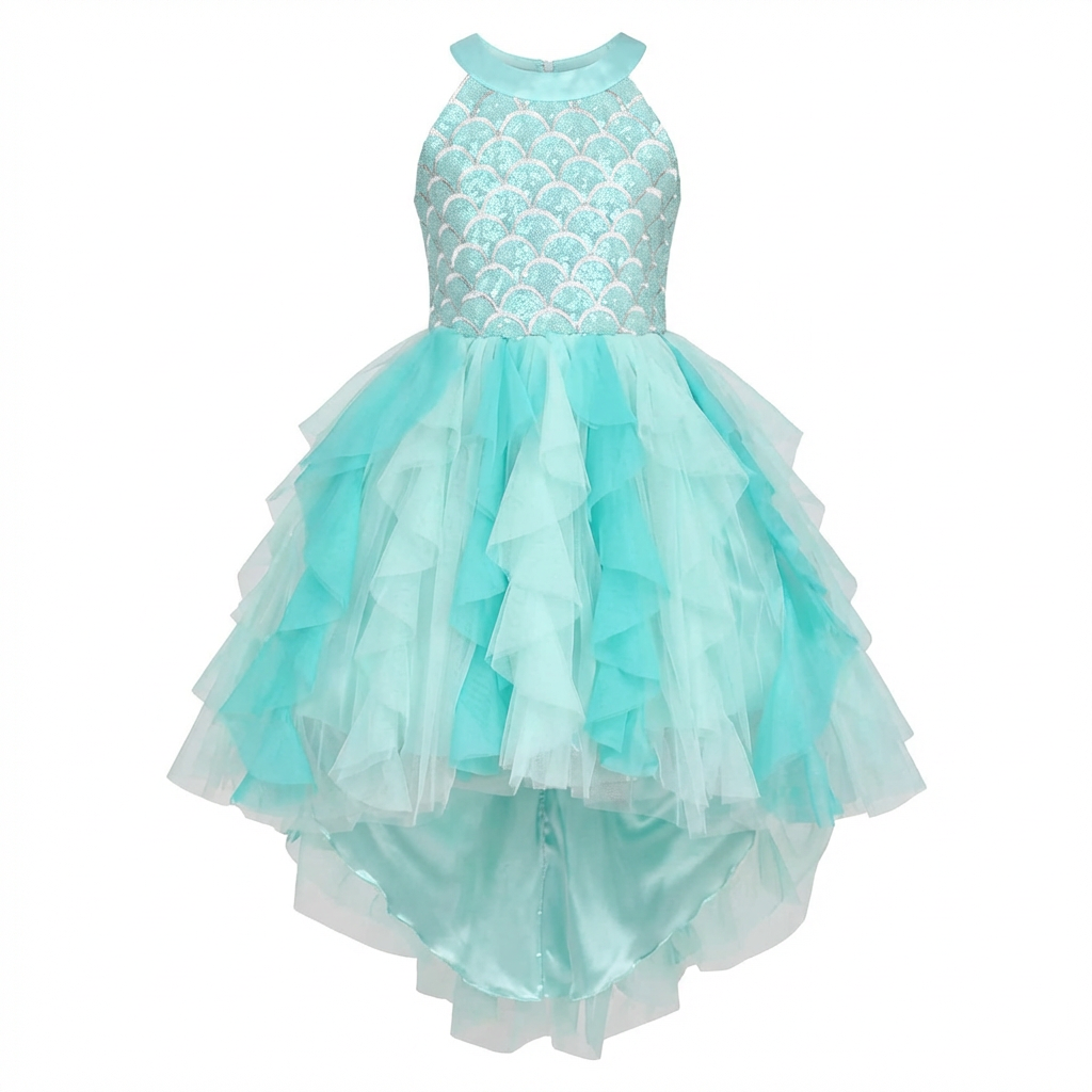 Sunny Fashion Girls Pink Sequin Hi-Lo Party Dress
