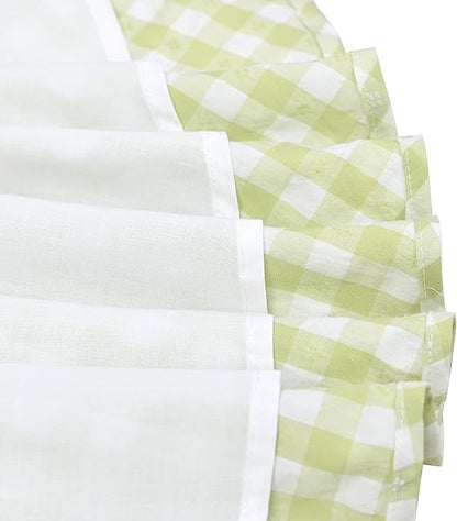 Sunny Fashion Girls Blue Gingham Plaid Ruffle Cotton Dress