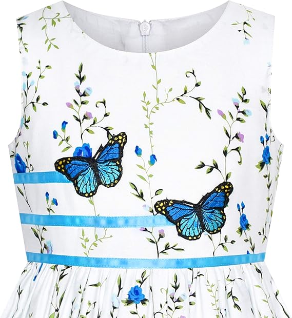 Sunny Fashion Girls Elegant Bow A-Line Dress – 4 Colors Available