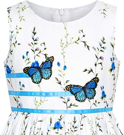 Sunny Fashion Girls Elegant Bow A-Line Dress – 4 Colors Available