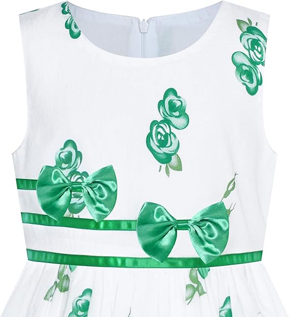 Sunny Fashion Girls Elegant Bow A-Line Dress