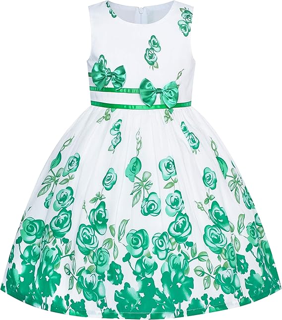 Sunny Fashion Girls Elegant Bow A-Line Dress