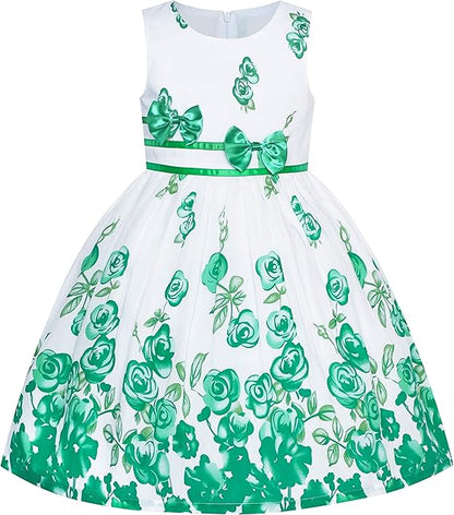 Sunny Fashion Girls Elegant Bow A-Line Dress