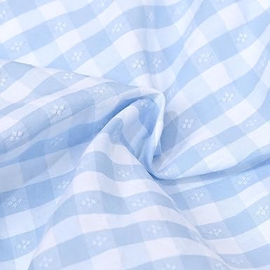 Sunny Fashion Girls Blue Gingham Plaid Ruffle Cotton Dress