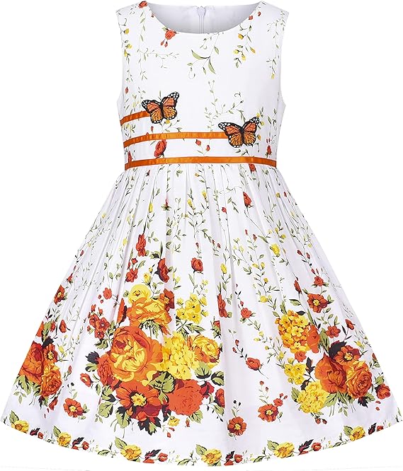 Sunny Fashion Girls Elegant Bow A-Line Dress – 4 Colors Available