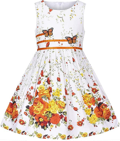 Sunny Fashion Girls Elegant Bow A-Line Dress – 4 Colors Available