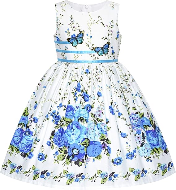 Sunny Fashion Girls Elegant Bow A-Line Dress – 4 Colors Available