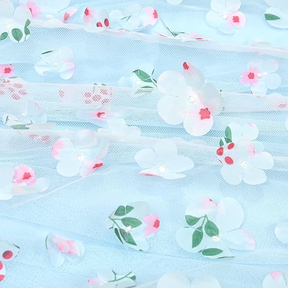 Sunny Fashion Girls Blue Butterfly Halter Tulle Dress