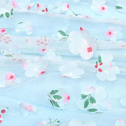 Sunny Fashion Girls Blue Butterfly Halter Tulle Dress