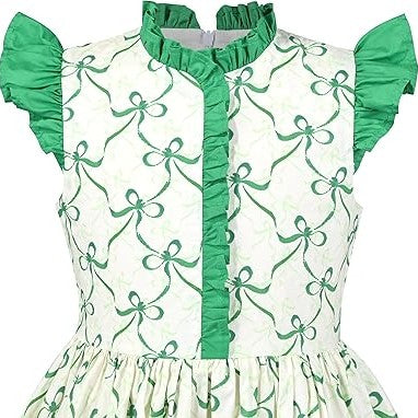 Sunny Fashion Girls Blue Botanical Floral Dress with Ruffle Collar