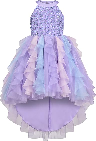 Sunny Fashion Girls Pink Sequin Hi-Lo Party Dress