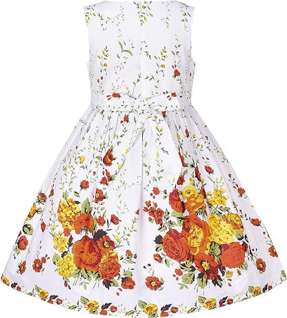 Sunny Fashion Girls Elegant Bow A-Line Dress – 4 Colors Available