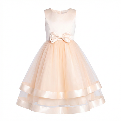 Sunny Fashion Girls Polka Dot Tulle Bow Ruffle Party Dress
