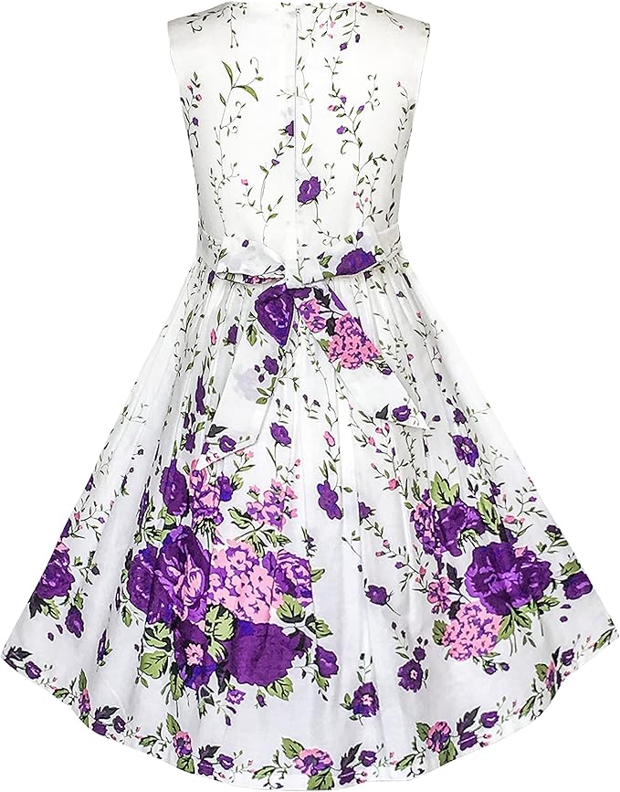 Sunny Fashion Girls Elegant Bow A-Line Dress – 4 Colors Available