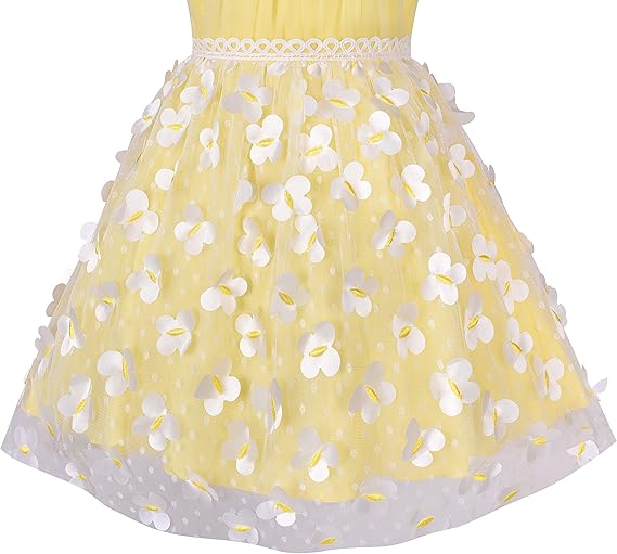 Sunny Fashion Girls Blue Butterfly Halter Tulle Dress