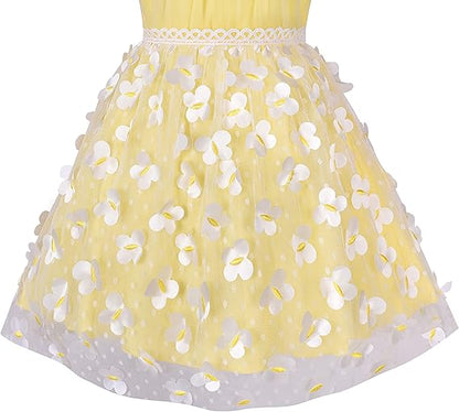 Sunny Fashion Girls Blue Butterfly Halter Tulle Dress