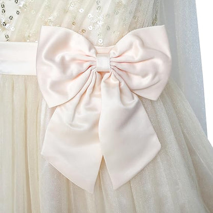 Sunny Fashion Girls Beige Floral One Shoulder Tulle Princess Dress