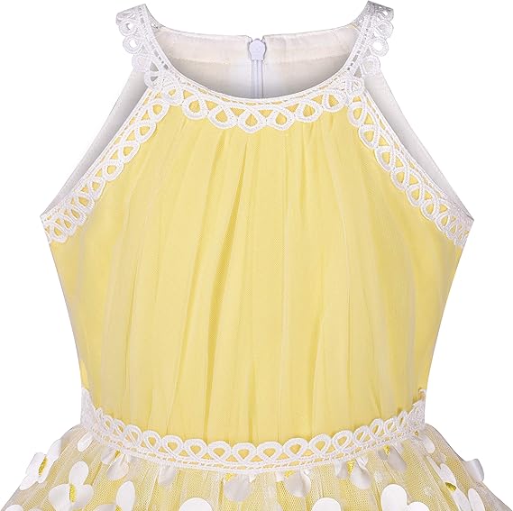 Sunny Fashion Girls Blue Butterfly Halter Tulle Dress