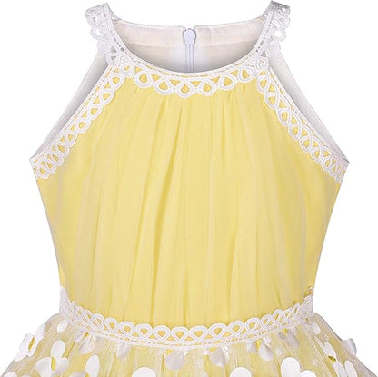 Sunny Fashion Girls Blue Butterfly Halter Tulle Dress