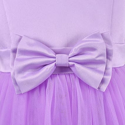 Sunny Fashion Girls Polka Dot Tulle Bow Ruffle Party Dress