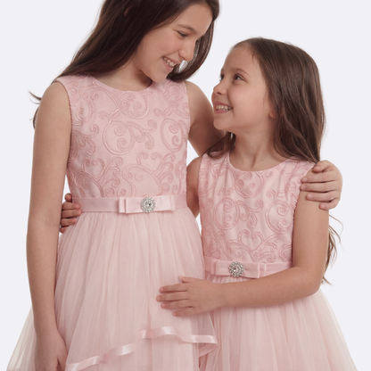 Sunny Fashion Girls Elegant Wave Hem Tulle Party Dress