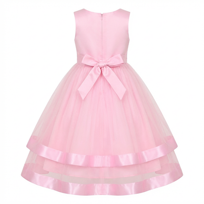 Sunny Fashion Girls Polka Dot Tulle Bow Ruffle Party Dress