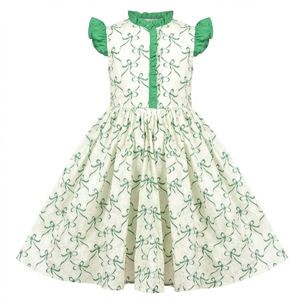 Sunny Fashion Girls Blue Botanical Floral Dress with Ruffle Collar