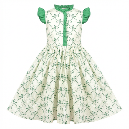 Sunny Fashion Girls Blue Botanical Floral Dress with Ruffle Collar