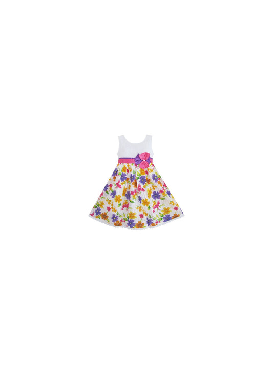 Girls dress Purple Pink Sundress Bow Tie Children Clothes Multi-Color