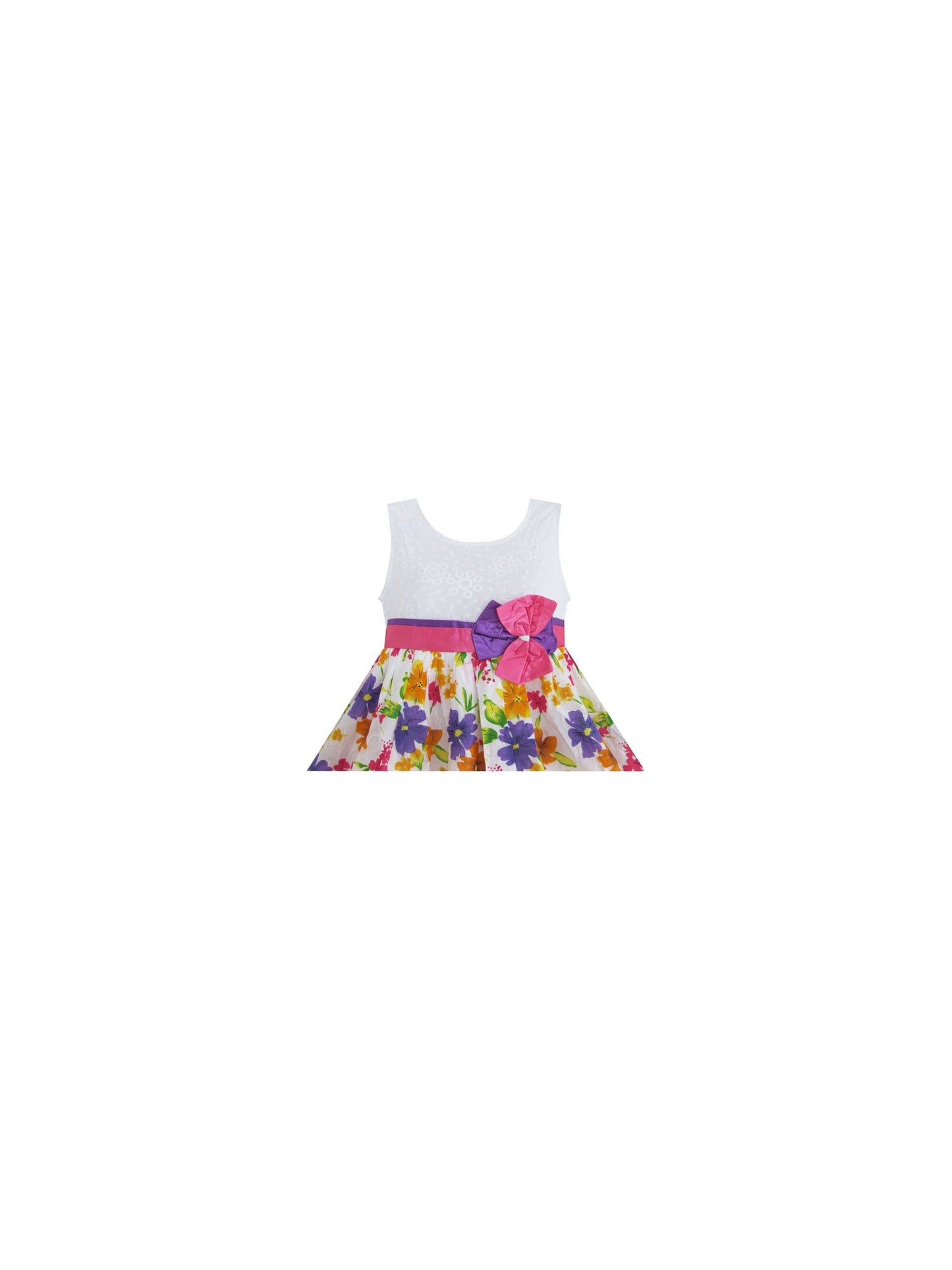 Girls dress Purple Pink Sundress Bow Tie Children Clothes Multi-Color