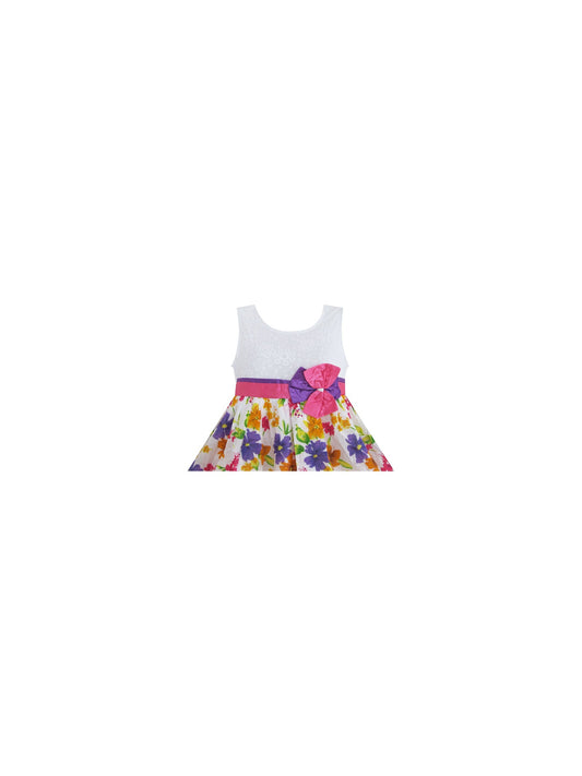 Girls dress Purple Pink Sundress Bow Tie Children Clothes Multi-Color