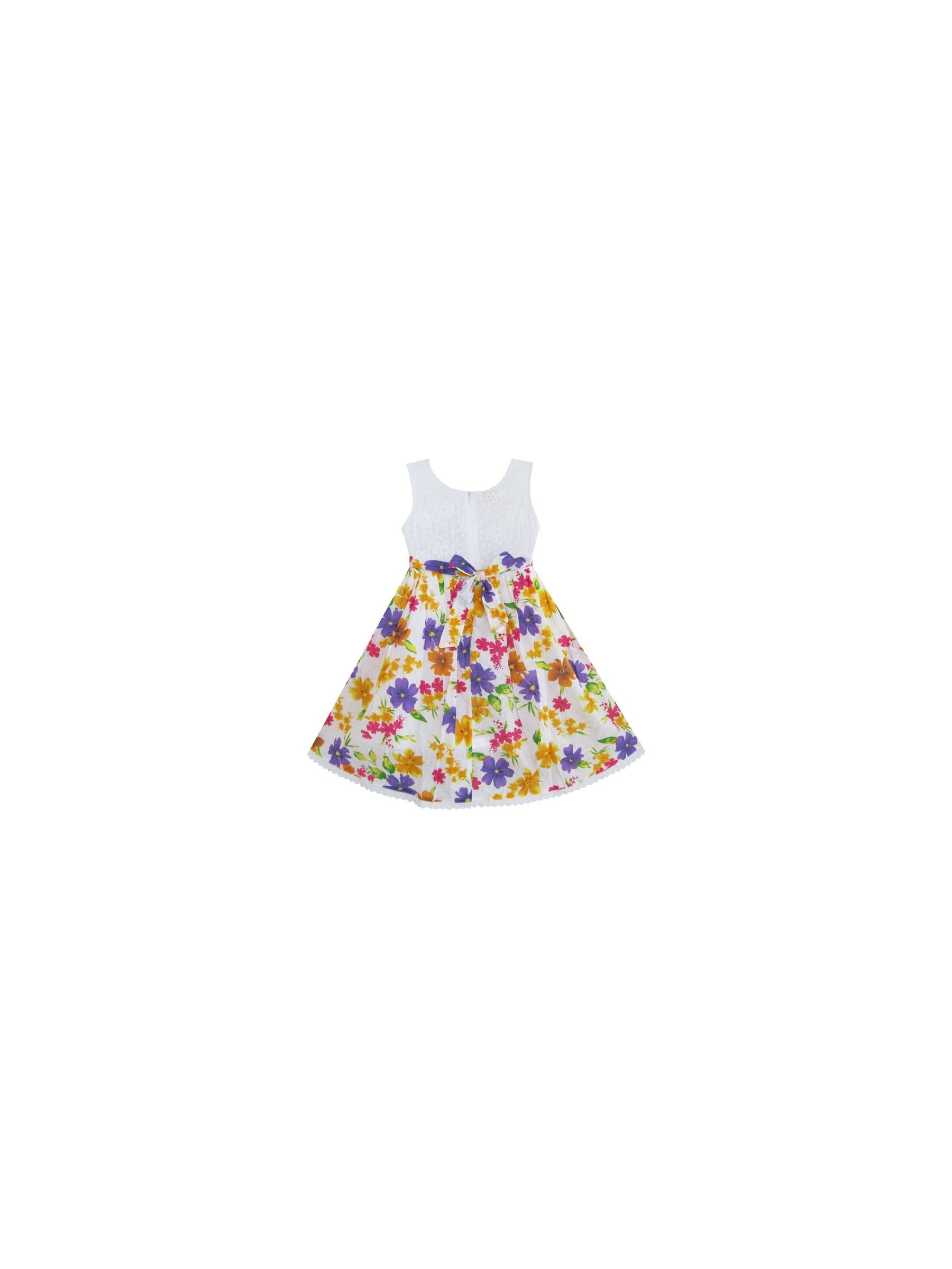 Girls dress Purple Pink Sundress Bow Tie Children Clothes Multi-Color