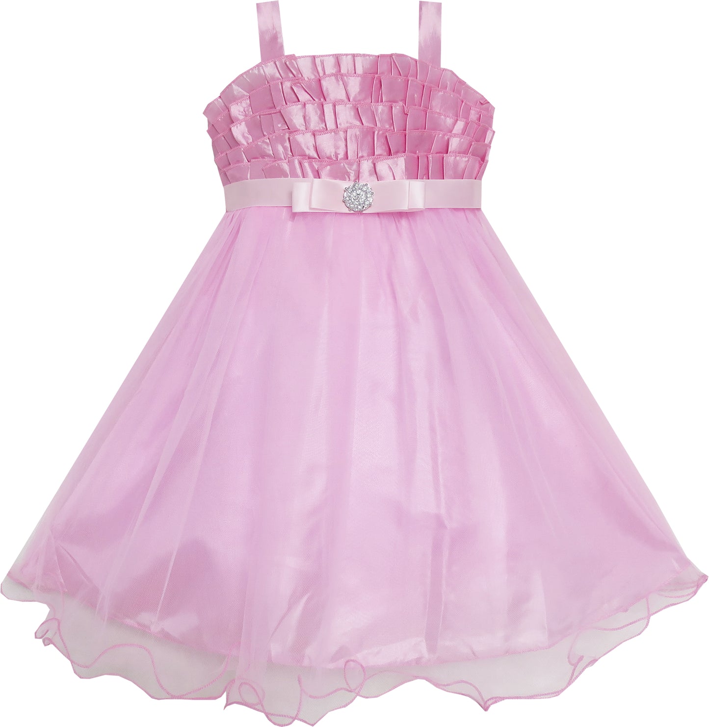 Girls Dress Sleeveless Halter Flower Multi Layer Chiffon Size 3-14 Years