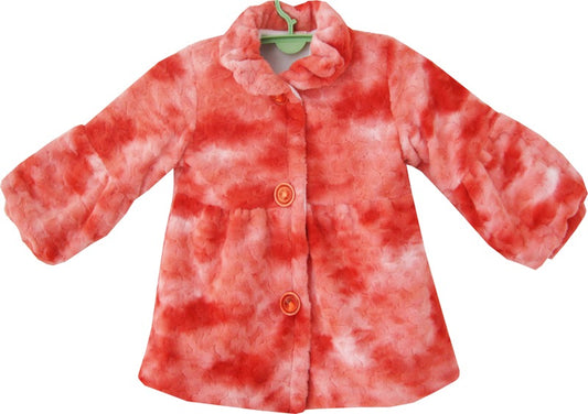 Girls Coat Red Faux Fur Lining Jacket Children Clothes size Red