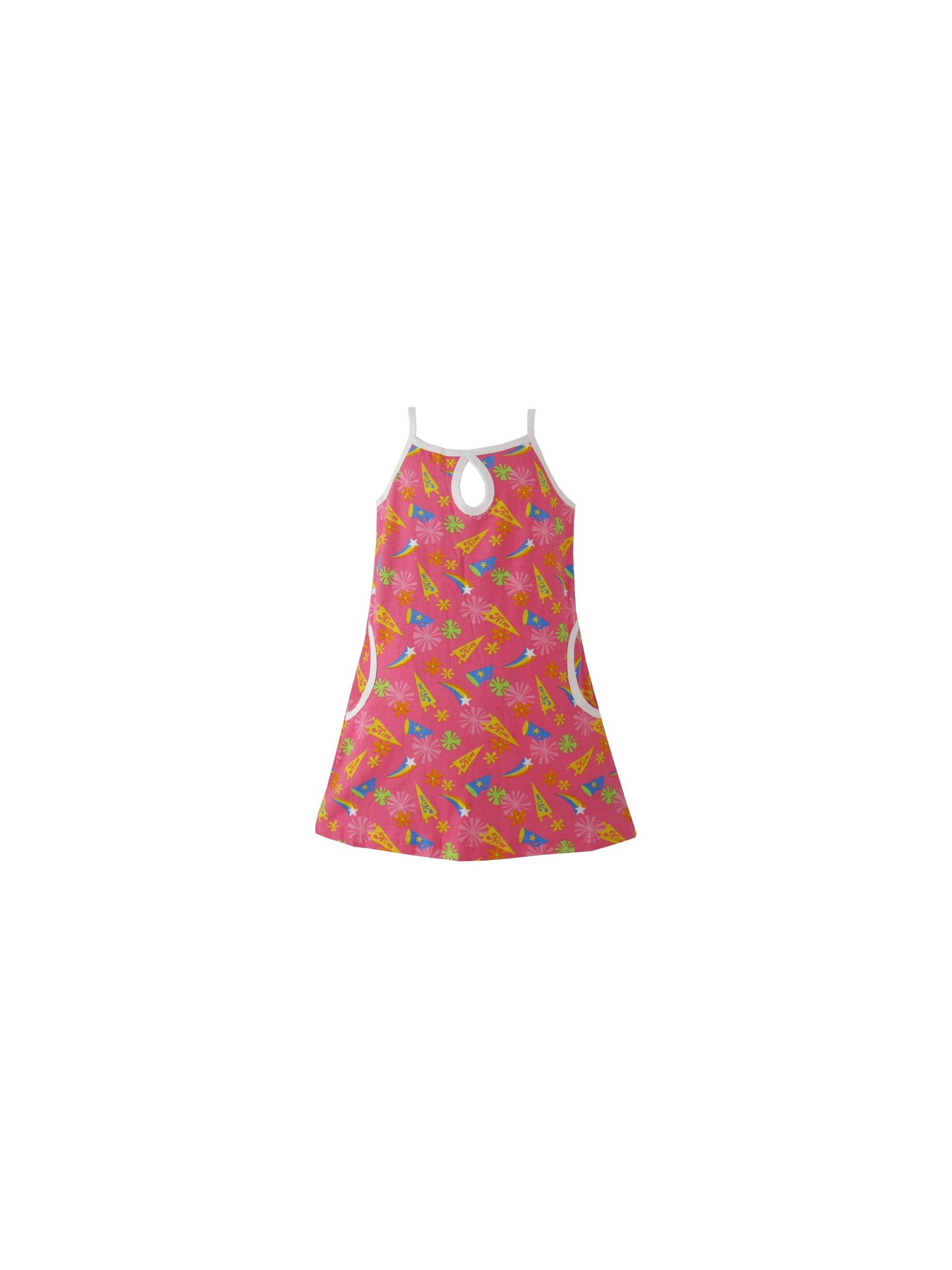 Girls Dress Pink Print A-line Tank Jumper Kids Clothing Pink