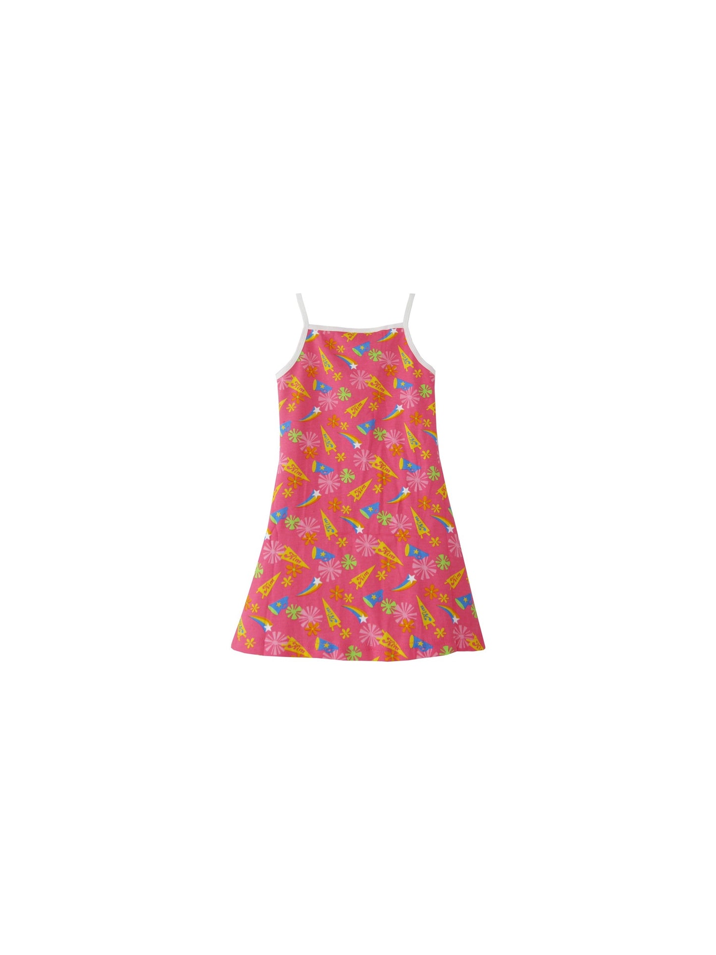 Girls Dress Pink Print A-line Tank Jumper Kids Clothing Pink