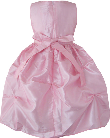 Sunny Fashion Girls Pink Satin Bow Party Dress
