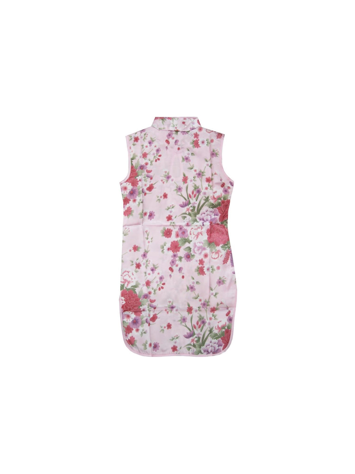 Girls Dress Cheongsam Floral Print Chinese Child Clothing Pink