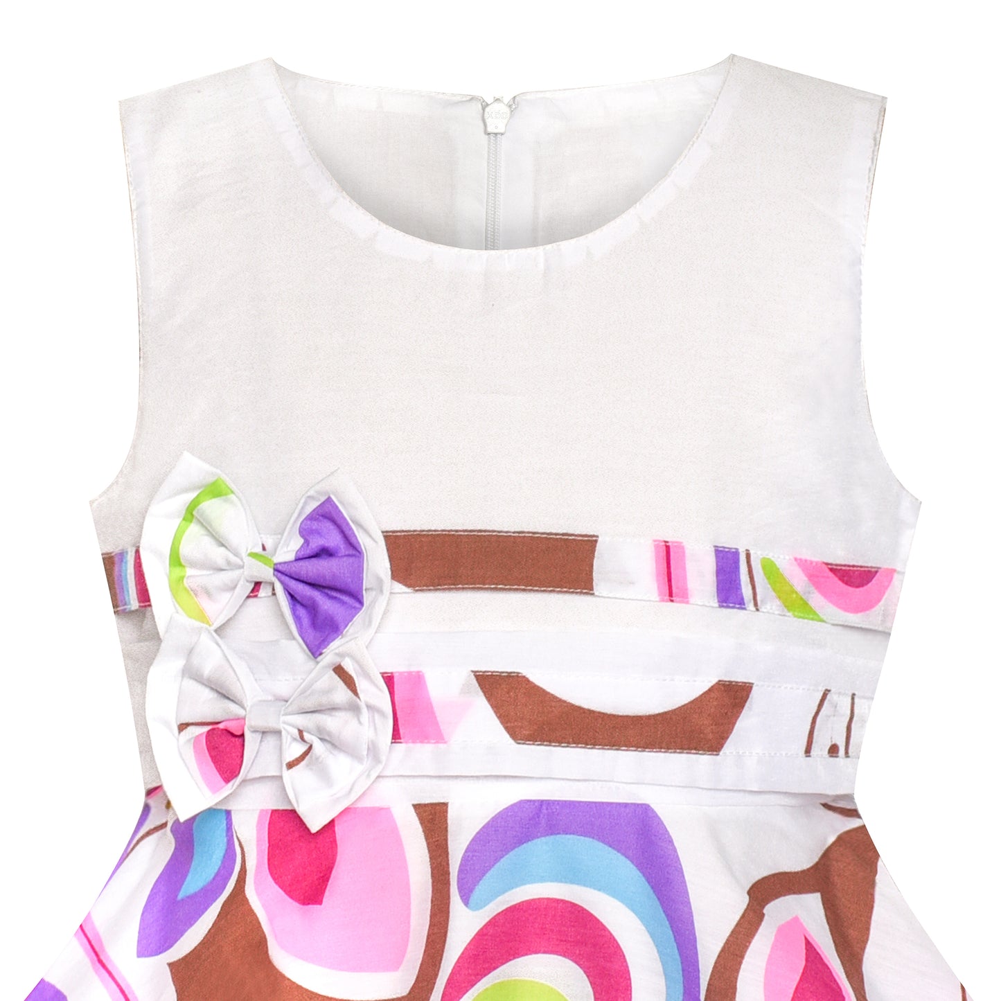 Girls Dress Wine Polka Dot Circle Print Double Bow Tie Size 4-14 Years