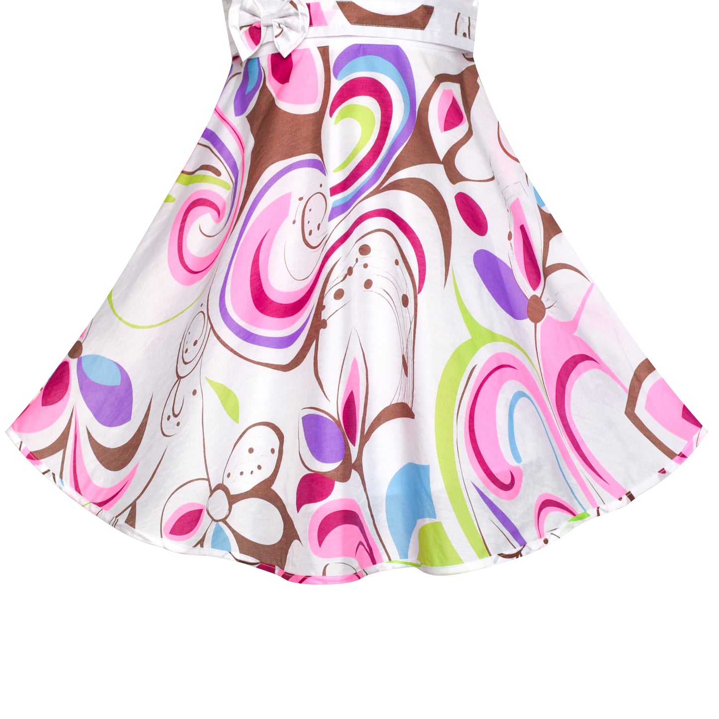 Girls Dress Wine Polka Dot Circle Print Double Bow Tie Size 4-14 Years