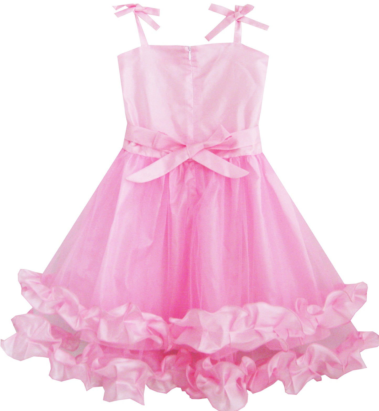 Girls Dress Sleeveless Halter Flower Multi Layer Chiffon Size 3-14 Years