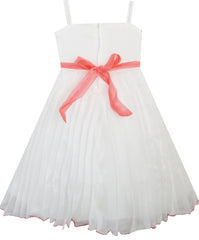 Flower Girl Dress Bow Tie Pageant Wedding Size 3-12 Years
