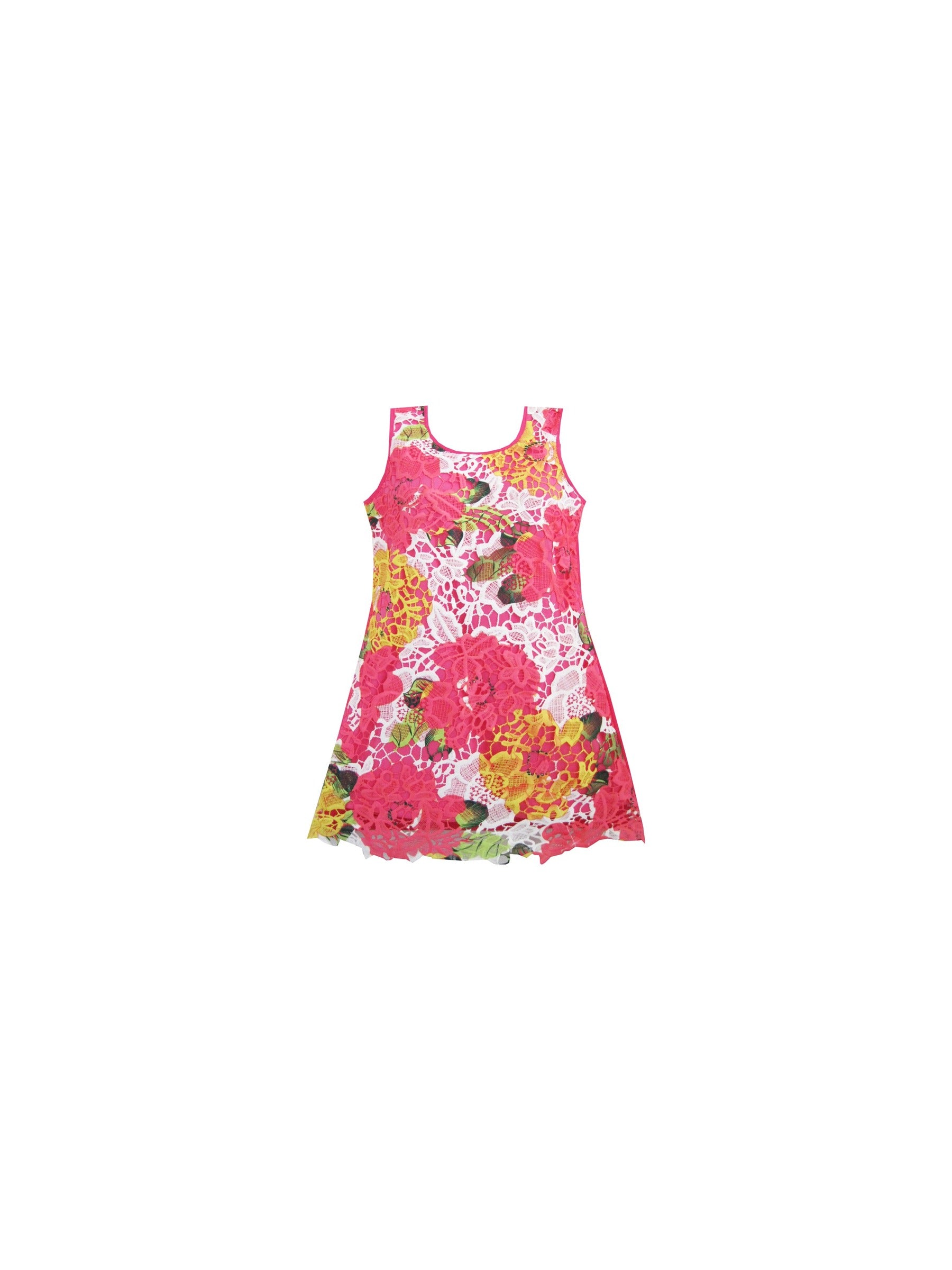 Girls Dress Flower Lace A-lined Party Dancing Child Clothes Red