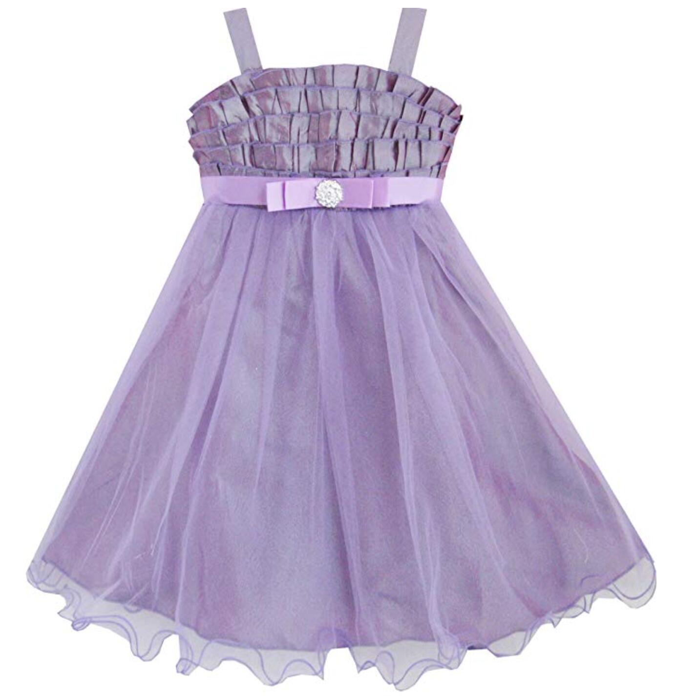 Flower Girl Dress Bow Tie Pageant Wedding Size 3-12 Years