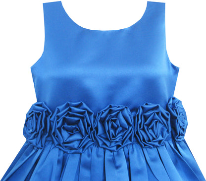 Sunny Fashion Girls Pink Satin Bow Party Dress