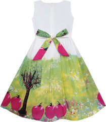 Girls Dress Peacock Tail Cool Summer Girls Clothes Size 4-14 Years