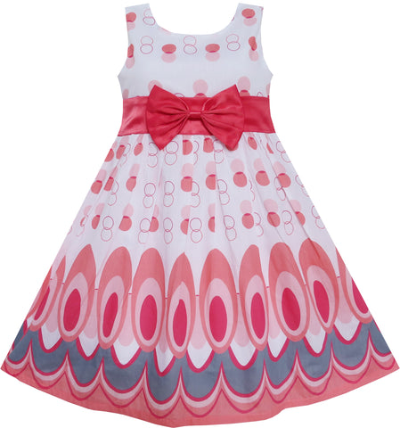 Girls Dress Peacock Tail Cool Summer Girls Clothes Size 4-14 Years