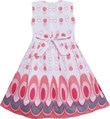 Girls Dress Peacock Tail Cool Summer Girls Clothes Size 4-14 Years